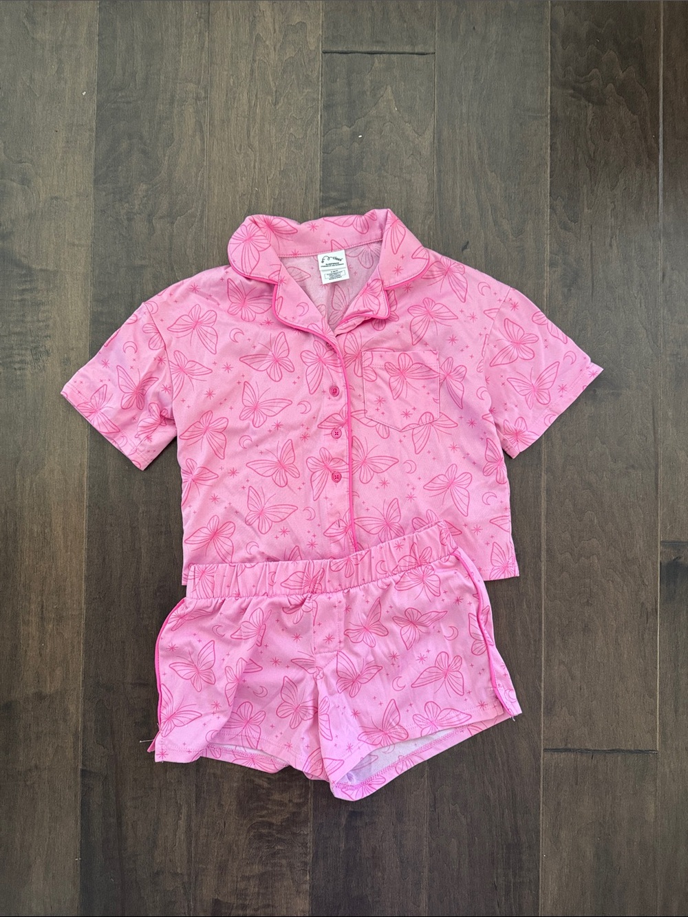 Art Class Pink Butterfly Short-Sleeve Kids Pajama Set